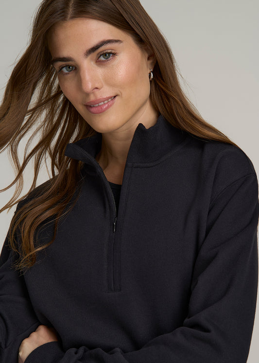 Wearever 2.0 Half-Zip Cropped Sweatshirt for Tall Women in Black