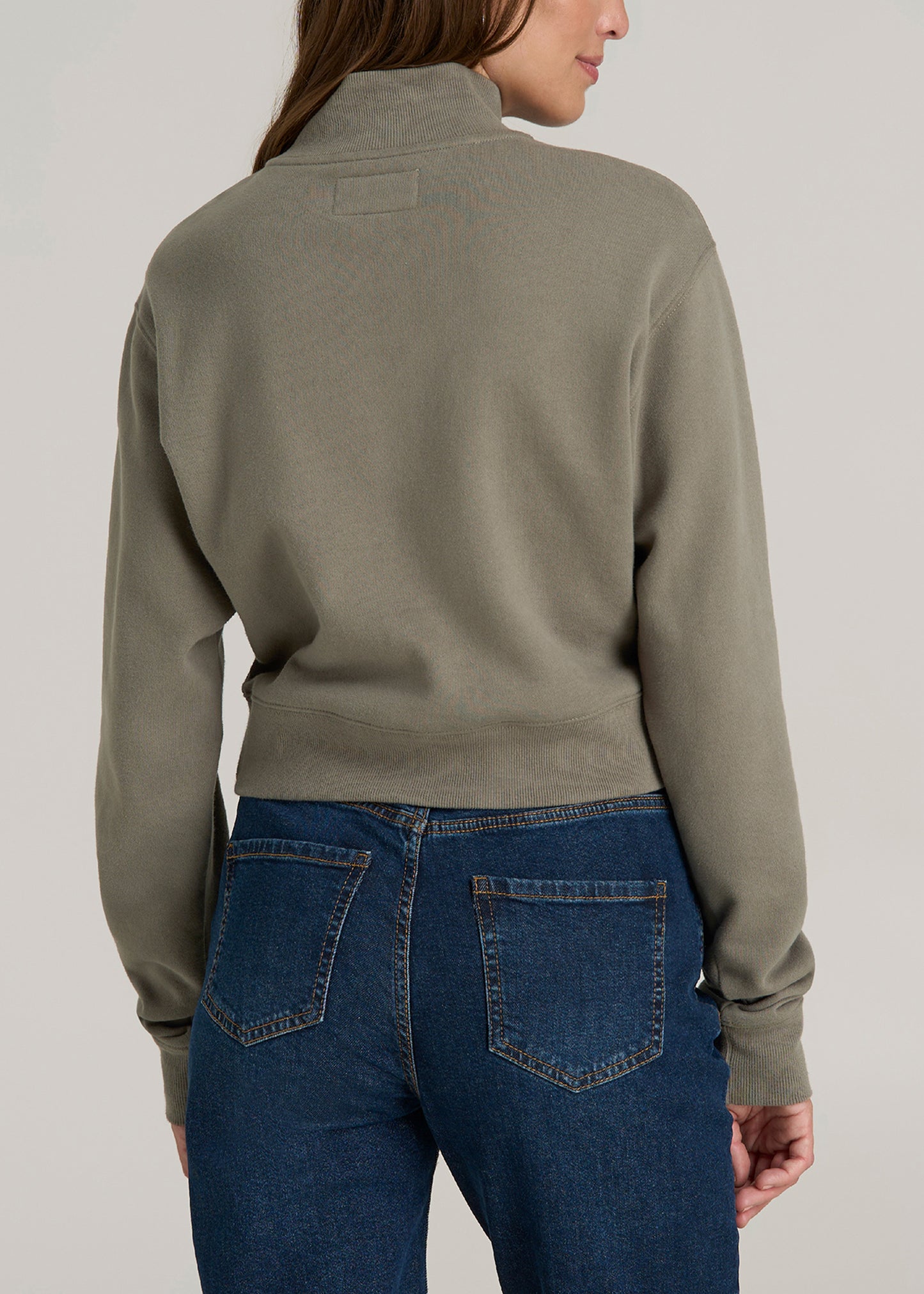 Wearever 2.0 Half-Zip Cropped Sweatshirt for Tall Women in Camper Green