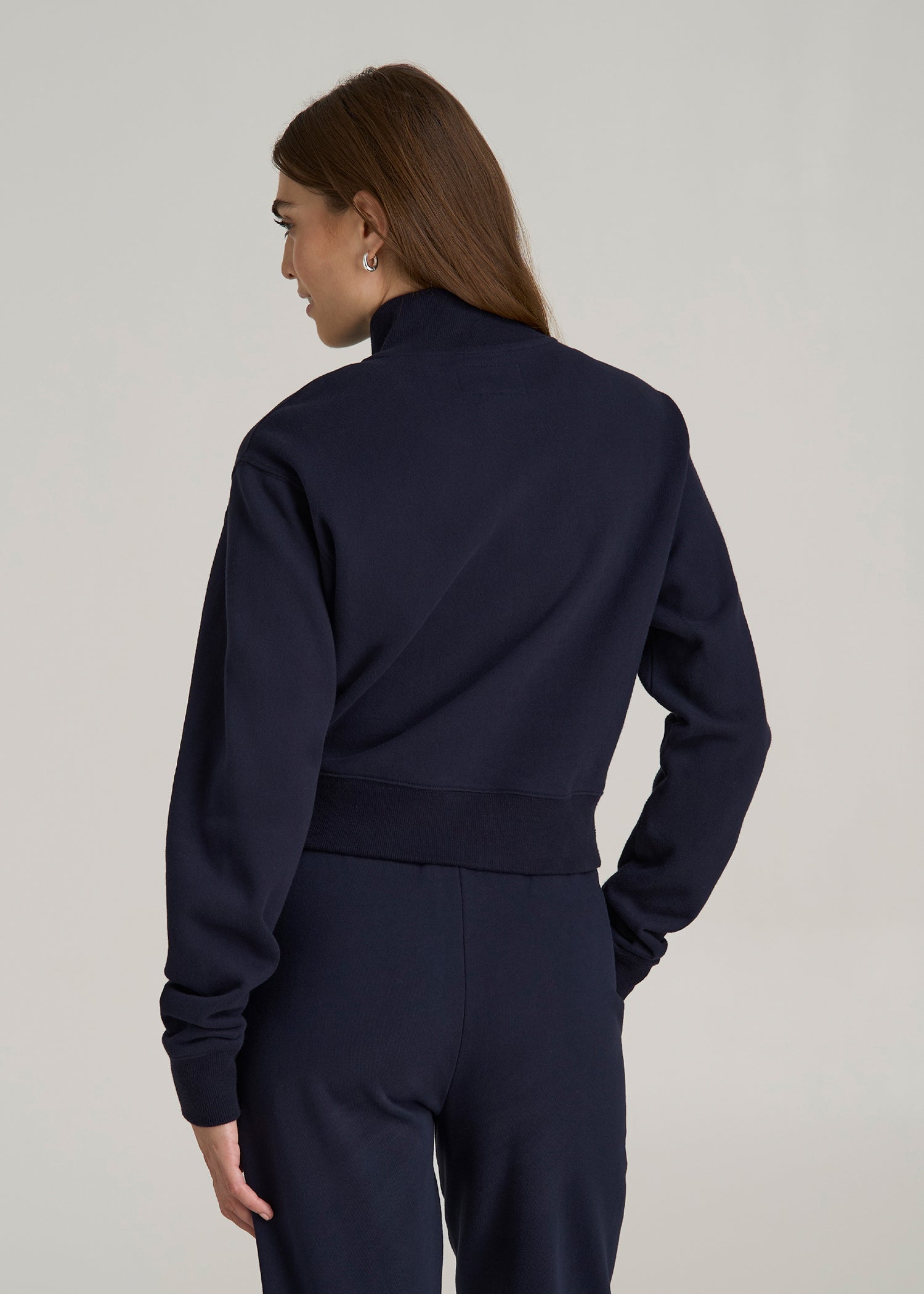 Wearever 2.0 Fleece Half-Zip Cropped Sweatshirt for Tall Women in Evening Blue