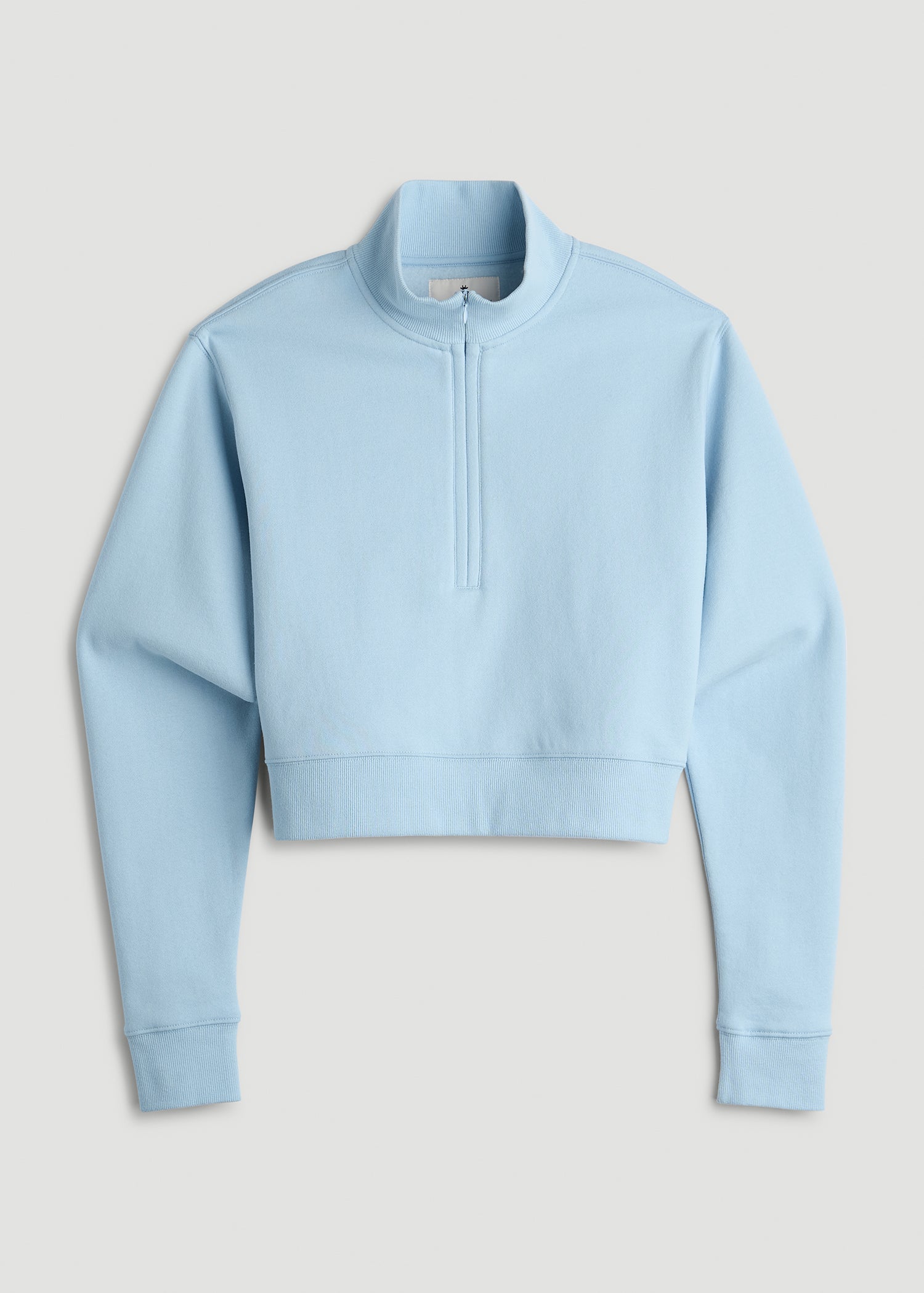 Wearever 2.0 Fleece Half-Zip Cropped Sweatshirt for Tall Women in Ice Blue