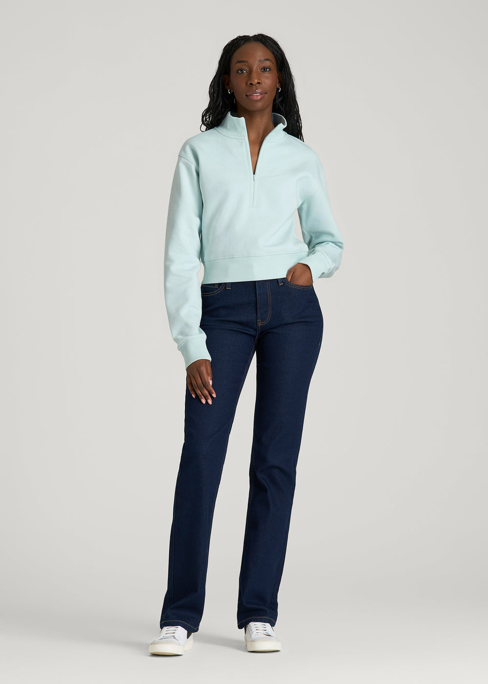 Wearever 2.0 Half-Zip Cropped Sweatshirt for Tall Women | American Tall