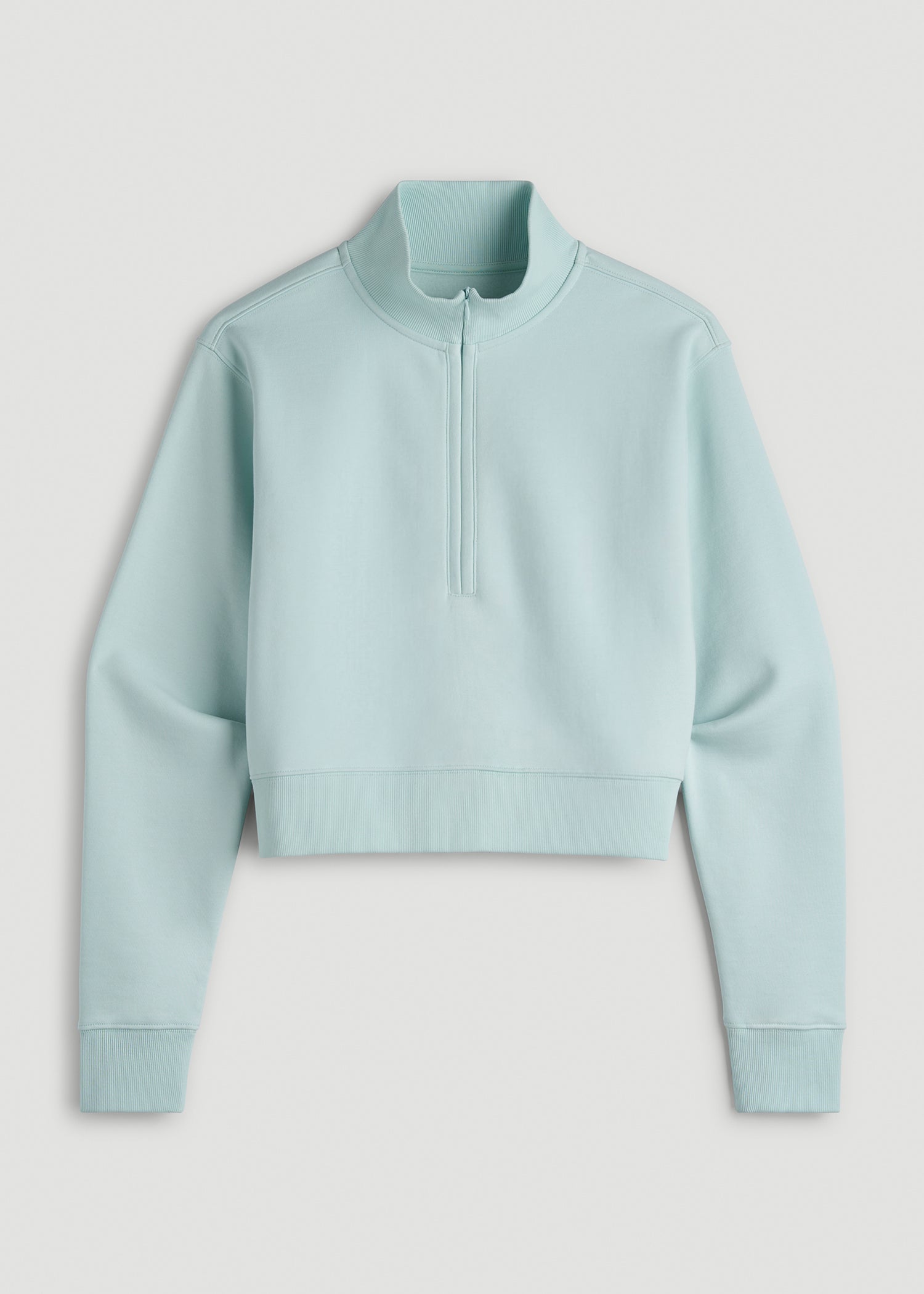 Wearever 2.0 Fleece Half-Zip Cropped Sweatshirt for Tall Women in Opal Blue