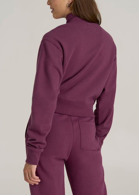 Wearever 2.0 Half Zip Cropped Sweatshirt for Tall Women in Purple Gumdrop