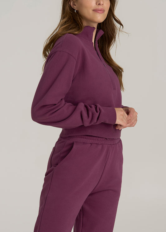 Wearever 2.0 Half-Zip Cropped Sweatshirt for Tall Women in Purple Gumdrop