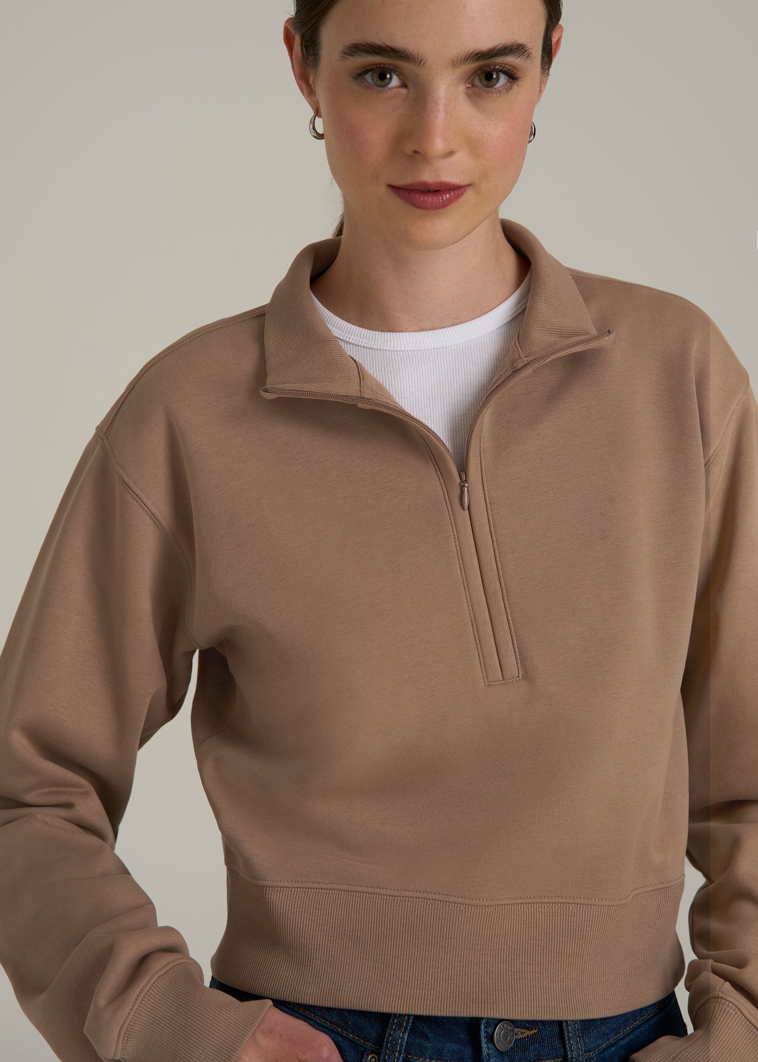 Wearever 2.0 Half-Zip Cropped Sweatshirt for Tall Women | American