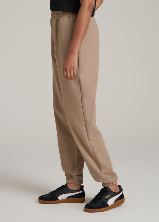 Wearever Oversized French Terry Joggers for Tall Women in Light Camel