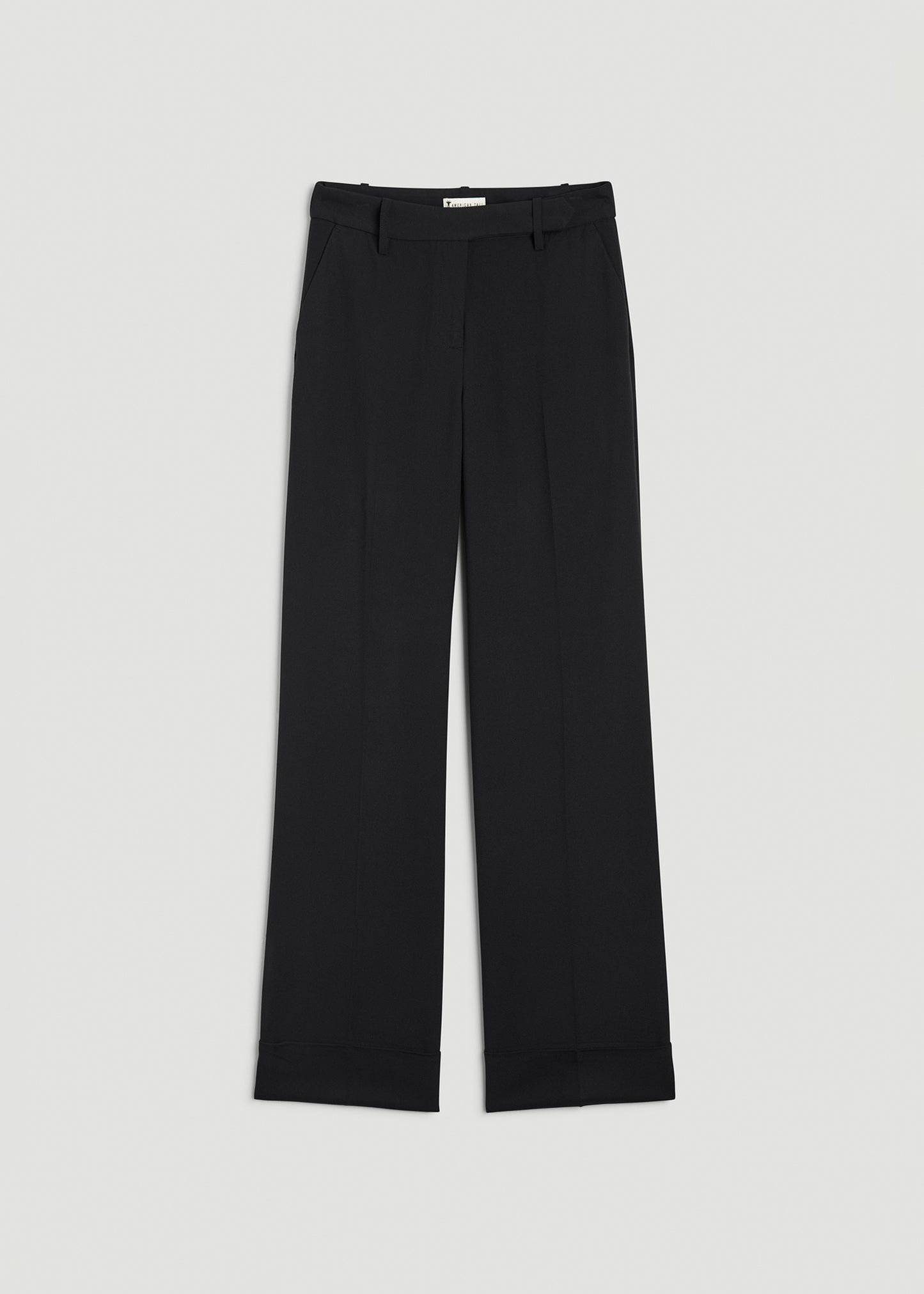 Wide Leg Cuffed Pants for Tall Women in Black