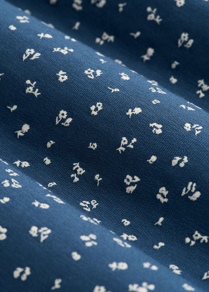 Wide-Leg Pajama Pants for Tall Women in Blue Ditsy Floral Print