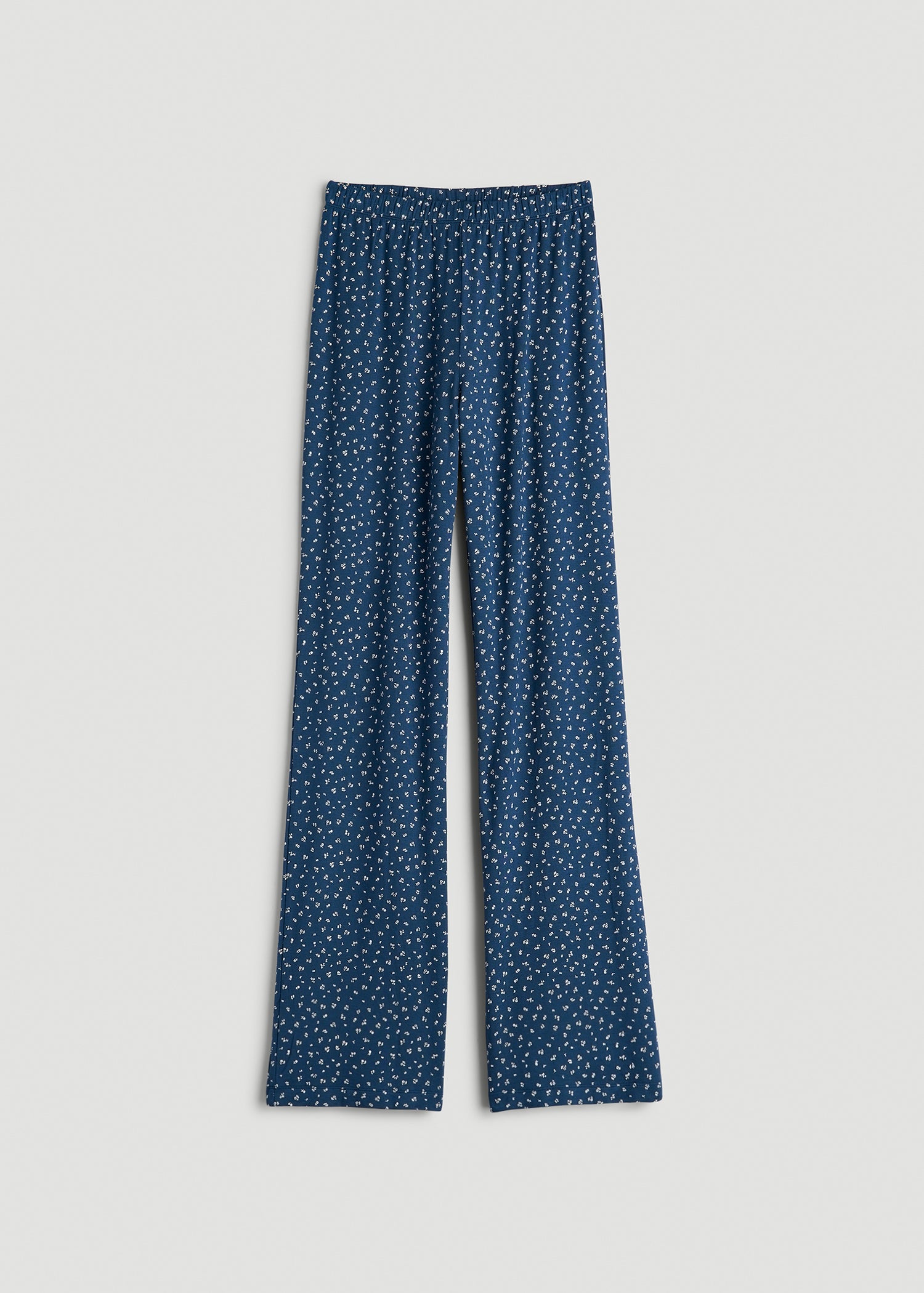 Wide-Leg Pajama Pants for Tall Women in Blue Ditsy Floral Print