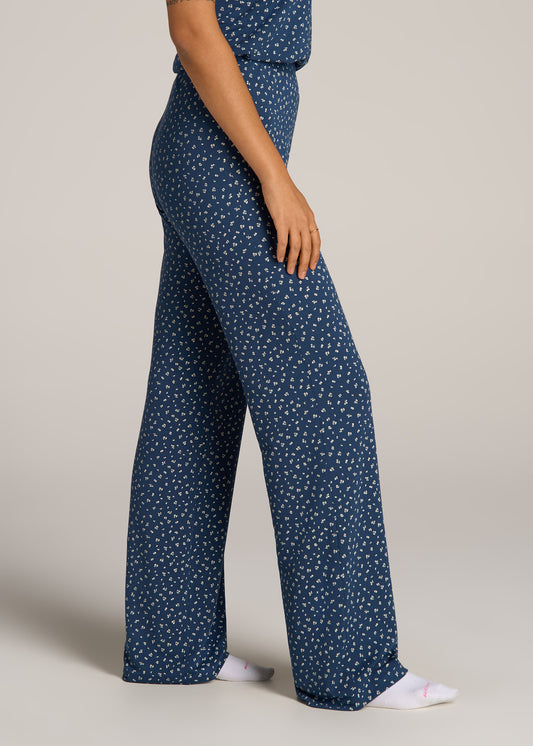 MAYFAIR Fleece Pajama Sleep Lounge Blue Pants Women Tall Grande ( Plus )  Size L