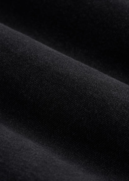 Wide Leg Pleated Denim Trousers for Tall Women in Onyx Black Wash