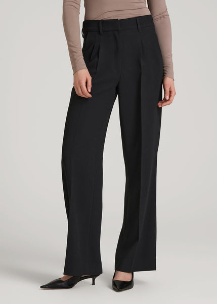 Wide Leg Pleated Dress Pants 2.0 for Tall Women in Black 16 / Extra Tall / Black