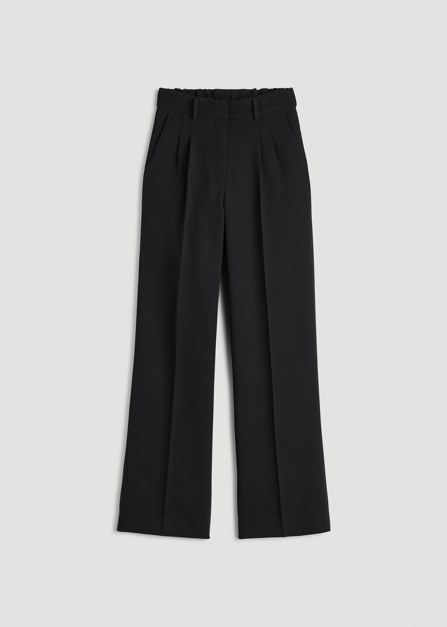 Wide Leg Pleated Dress Pants 2.0 for Tall Women in Black