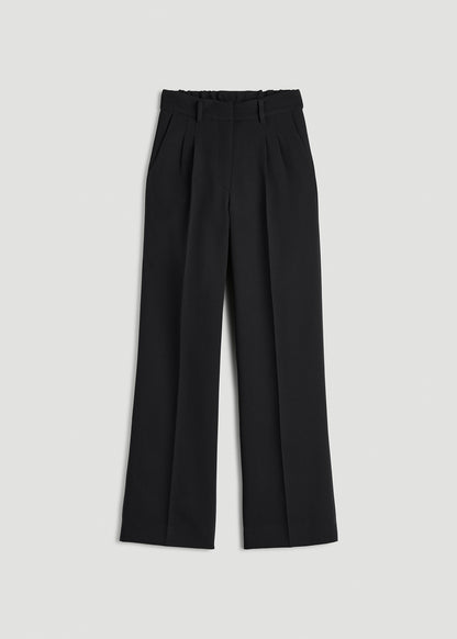 Wide Leg Pleated Dress Pants 2.0 for Tall Women in Black
