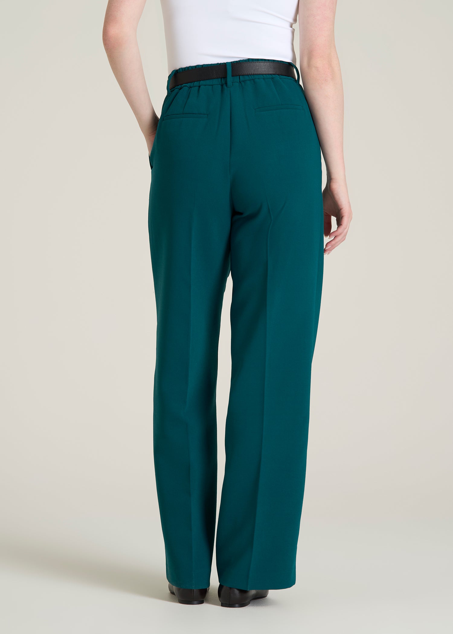 Wide Leg Pleated Dress Pants 2.0 for Tall Women in Deep Teal