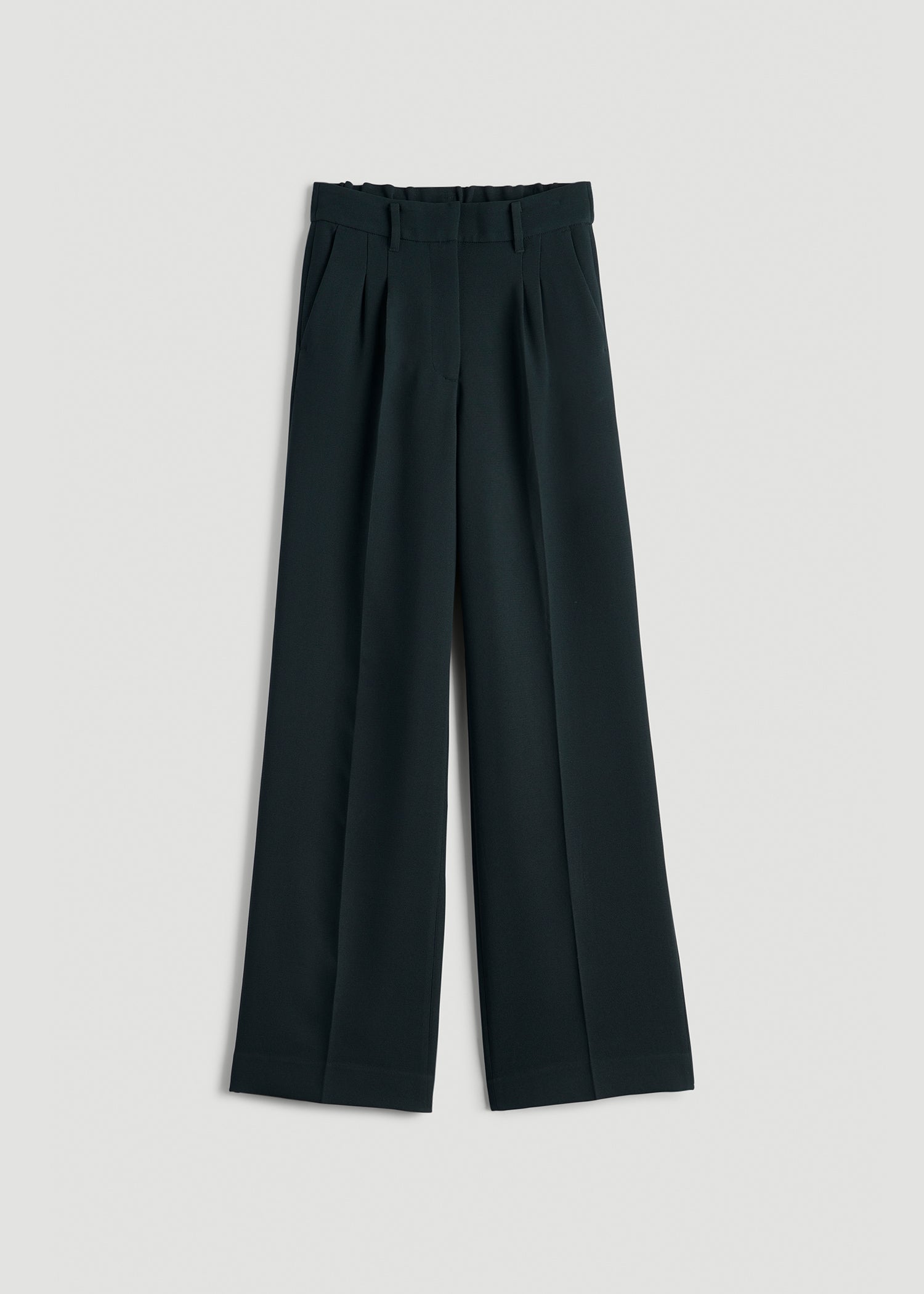 Wide Leg Pleated Dress Pants 2.0 for Tall Women in Midnight Green