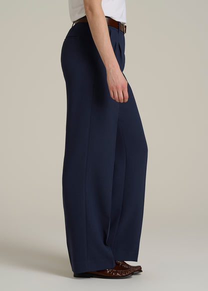 Wide Leg Pleated Dress Pants 2.0 for Tall Women in Navy