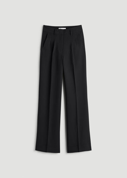 Pleated WIDE Leg Dress Pants for Tall Women in Black 6 / Extra Tall / Black