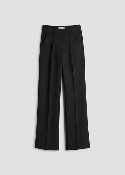 Pleated WIDE Leg Dress Pants for Tall Women in Black
