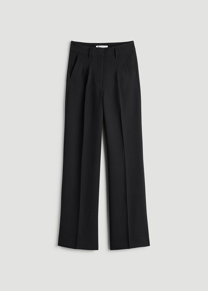 Women's Tall Wide Leg Pleated Dress Pants Black