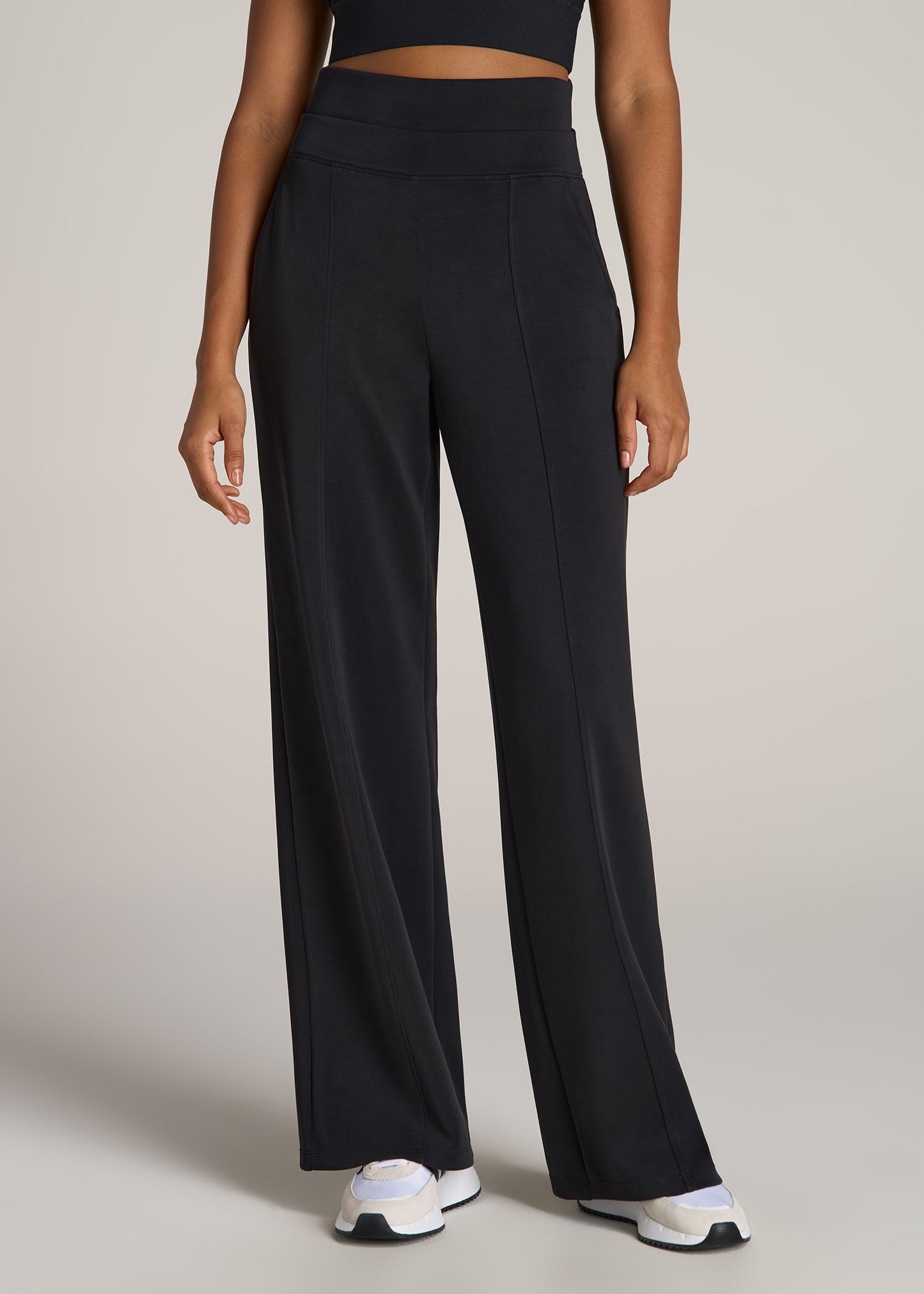 Women's Classic Poly Knit Pants - Pull On Slacks with Elastic