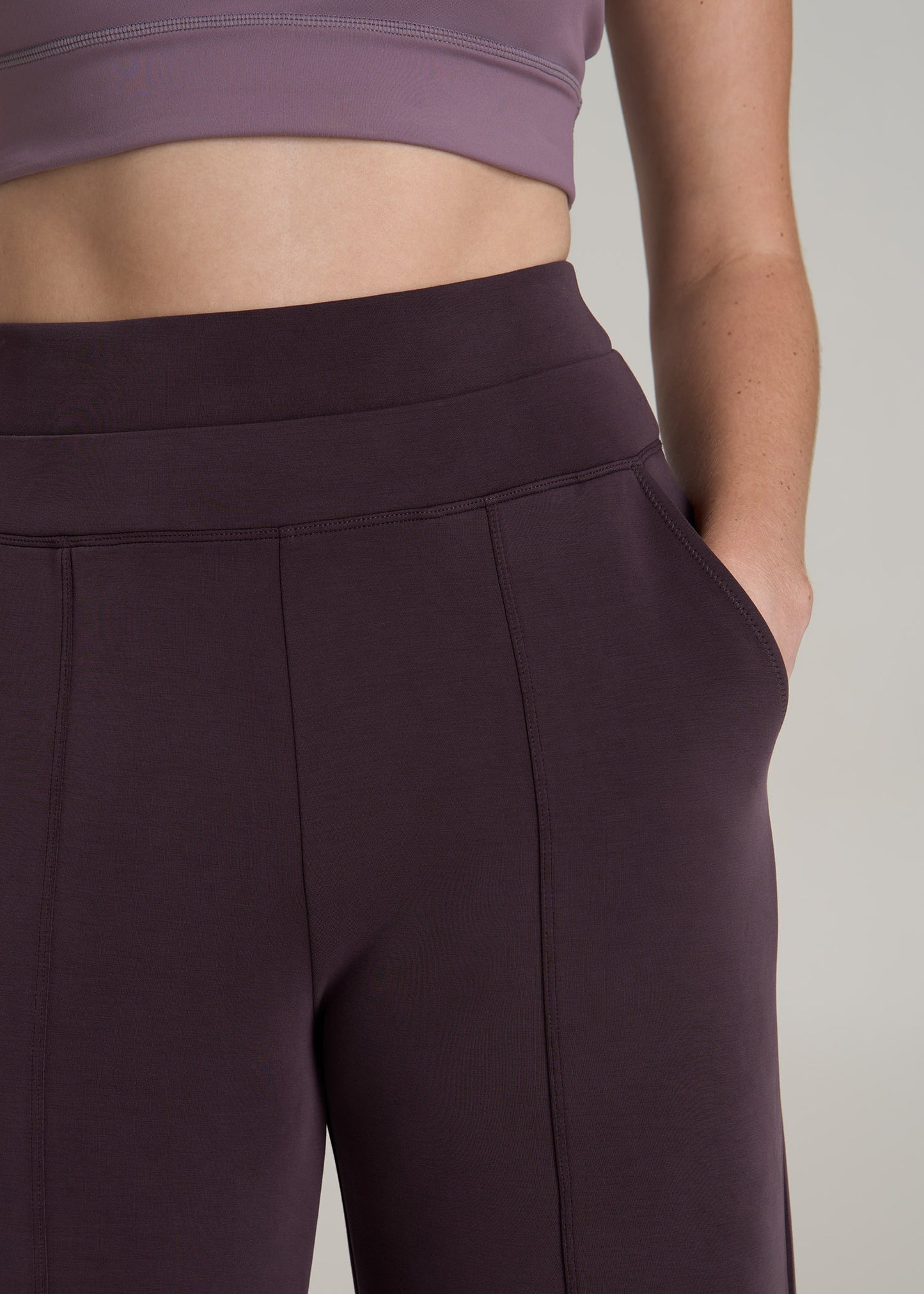 Butter Wide Leg Ultra High Rise Pant for Tall Women in Deep Purple