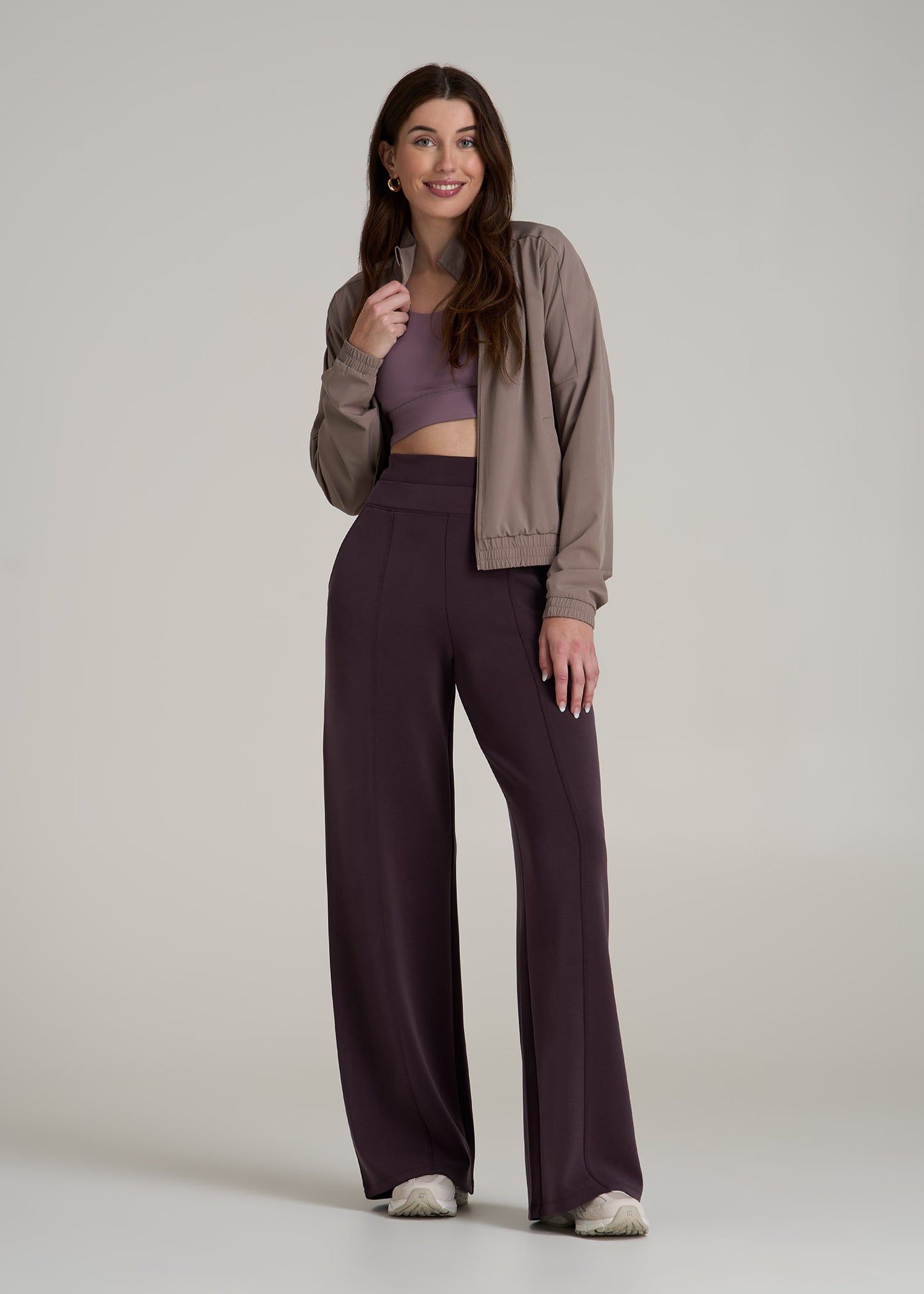 Butter Wide Leg Ultra High Rise Pant for Tall Women in Deep Purple