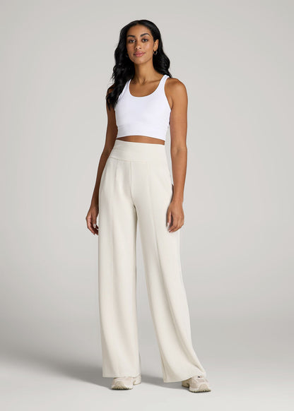 Soft Motion Wide Leg Ultra High Rise Pant for Tall Women in Pearl