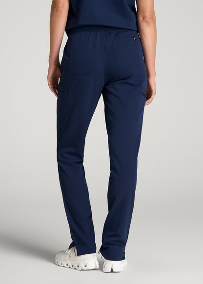 Cargo Scrub Pants for Tall Women in Navy Blue