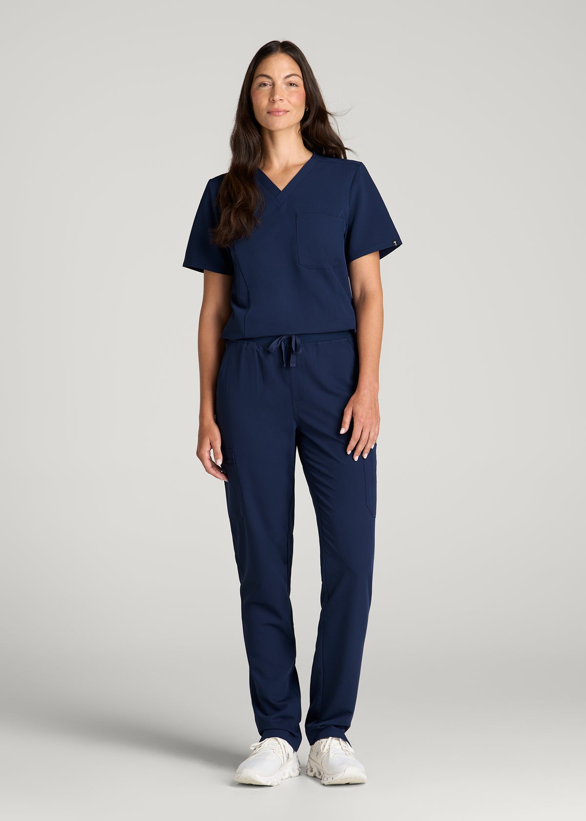 Cargo Scrub Pants for Tall Women in Navy Blue
