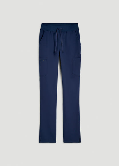 Cargo Scrub Pants for Tall Women in Navy Blue