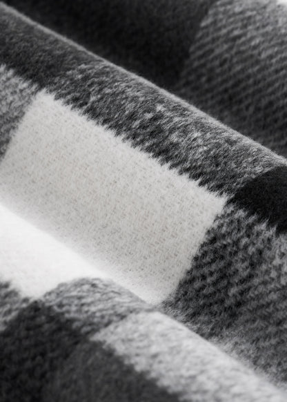 Flannel Shacket for Tall Women in Grey and Black Plaid