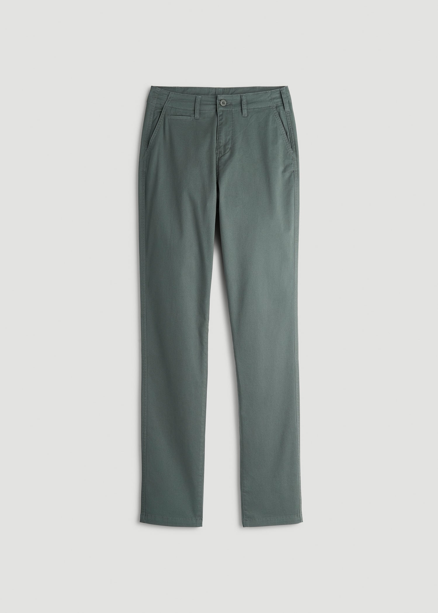 High Rise Tapered Chino Pants for Tall Women in Balsam Green