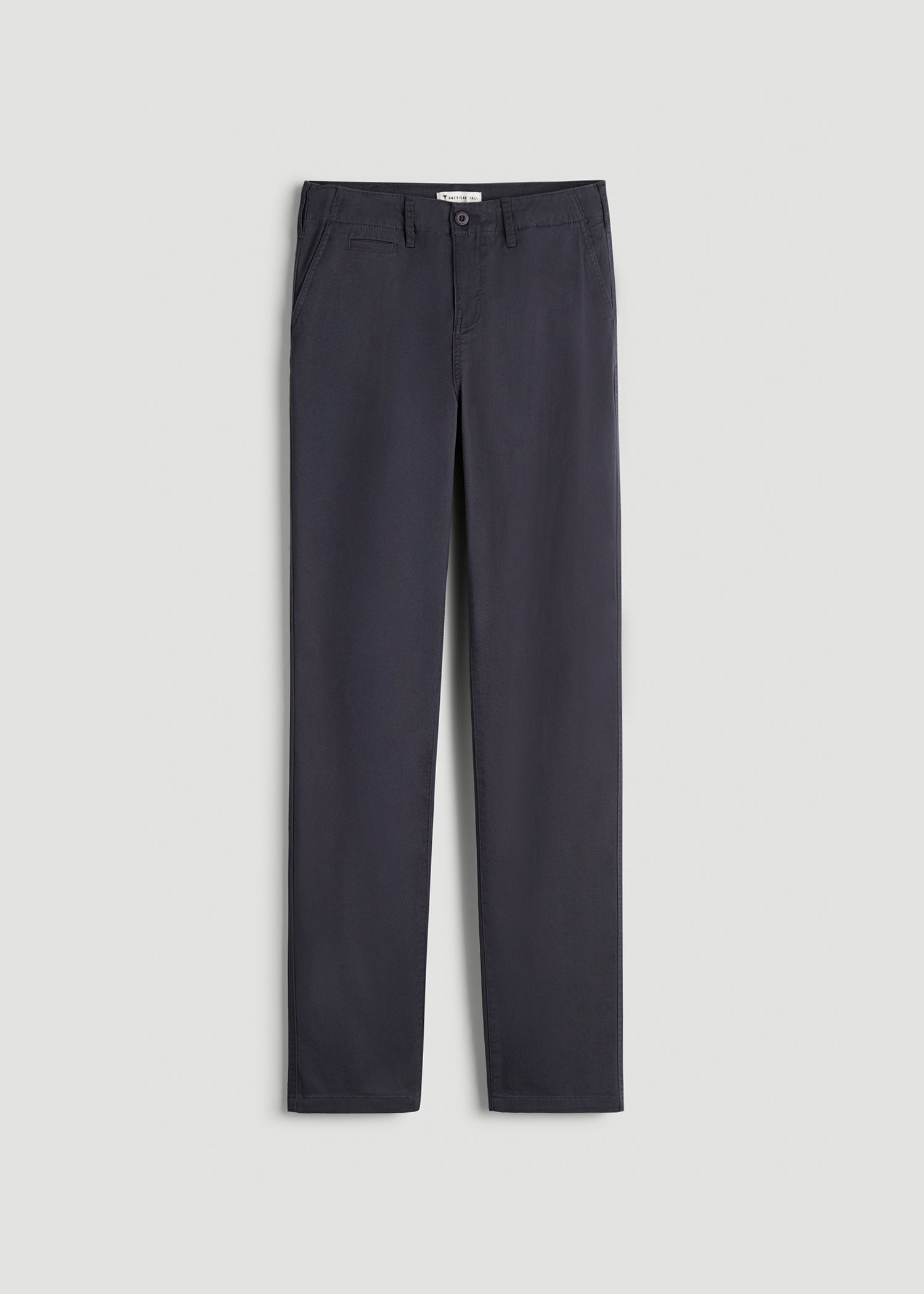 High Rise Tapered Chino Pants for Tall Women in Charcoal Rinse