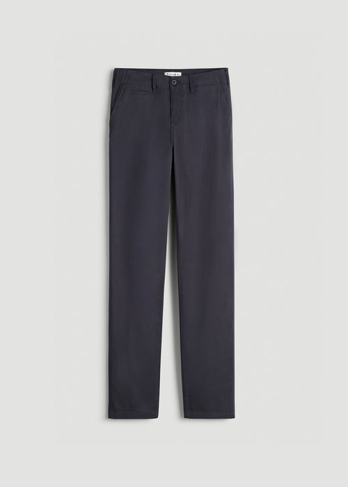 High Rise Tapered Chino Pants for Tall Women in Charcoal Rinse