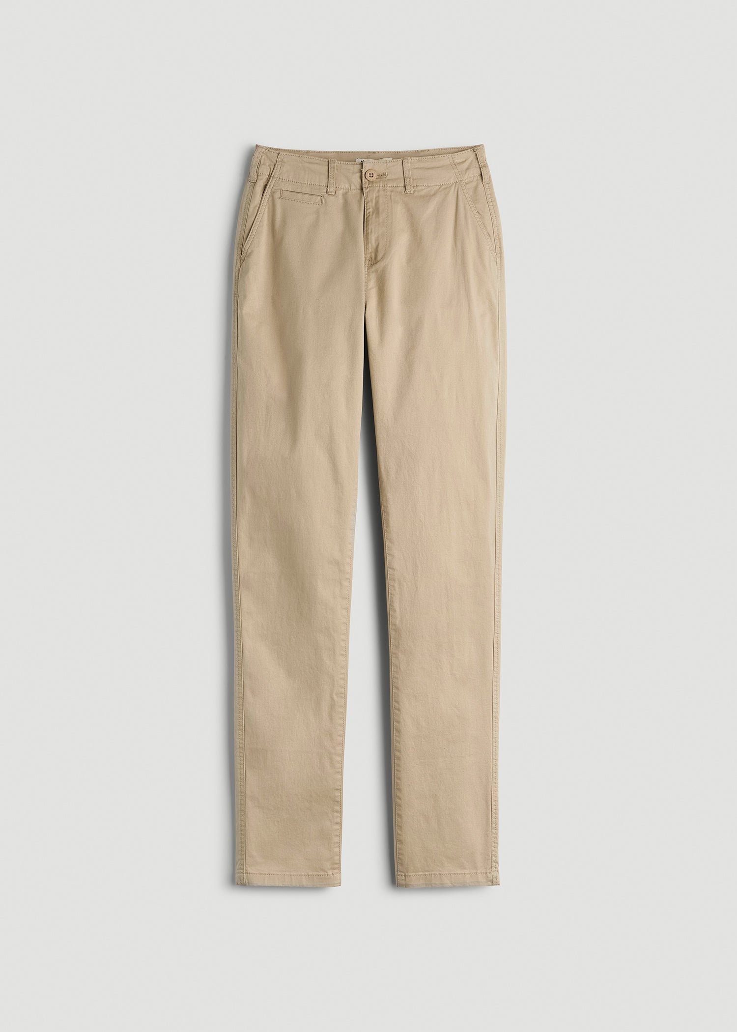 High Rise Tapered Chino Pants for Tall Women in Light Khaki