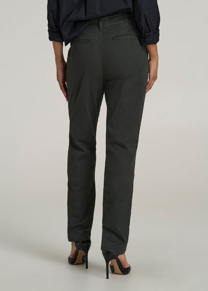 High Rise Tapered Chino Pants for Tall Women in Pine Grove
