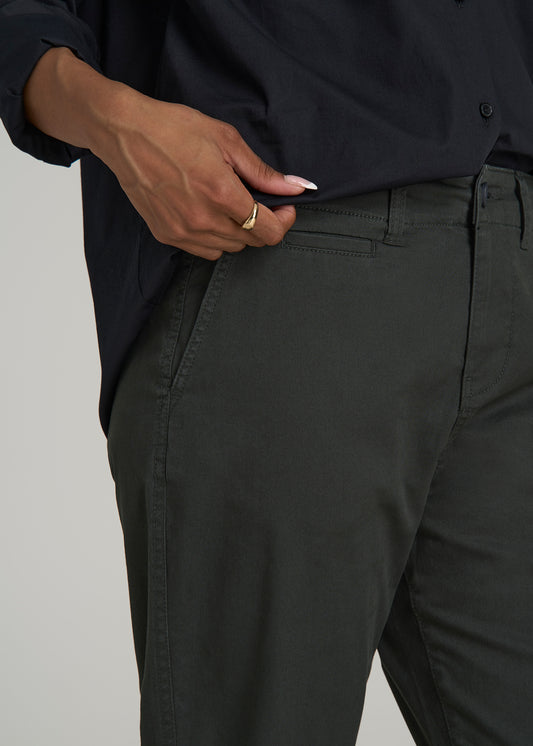 High Rise Tapered Chino Pants for Tall Women in Pine Grove