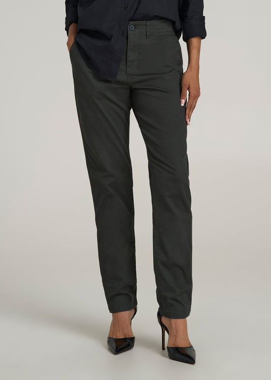 High Rise Tapered Chino Pants for Tall Women in Pine Grove