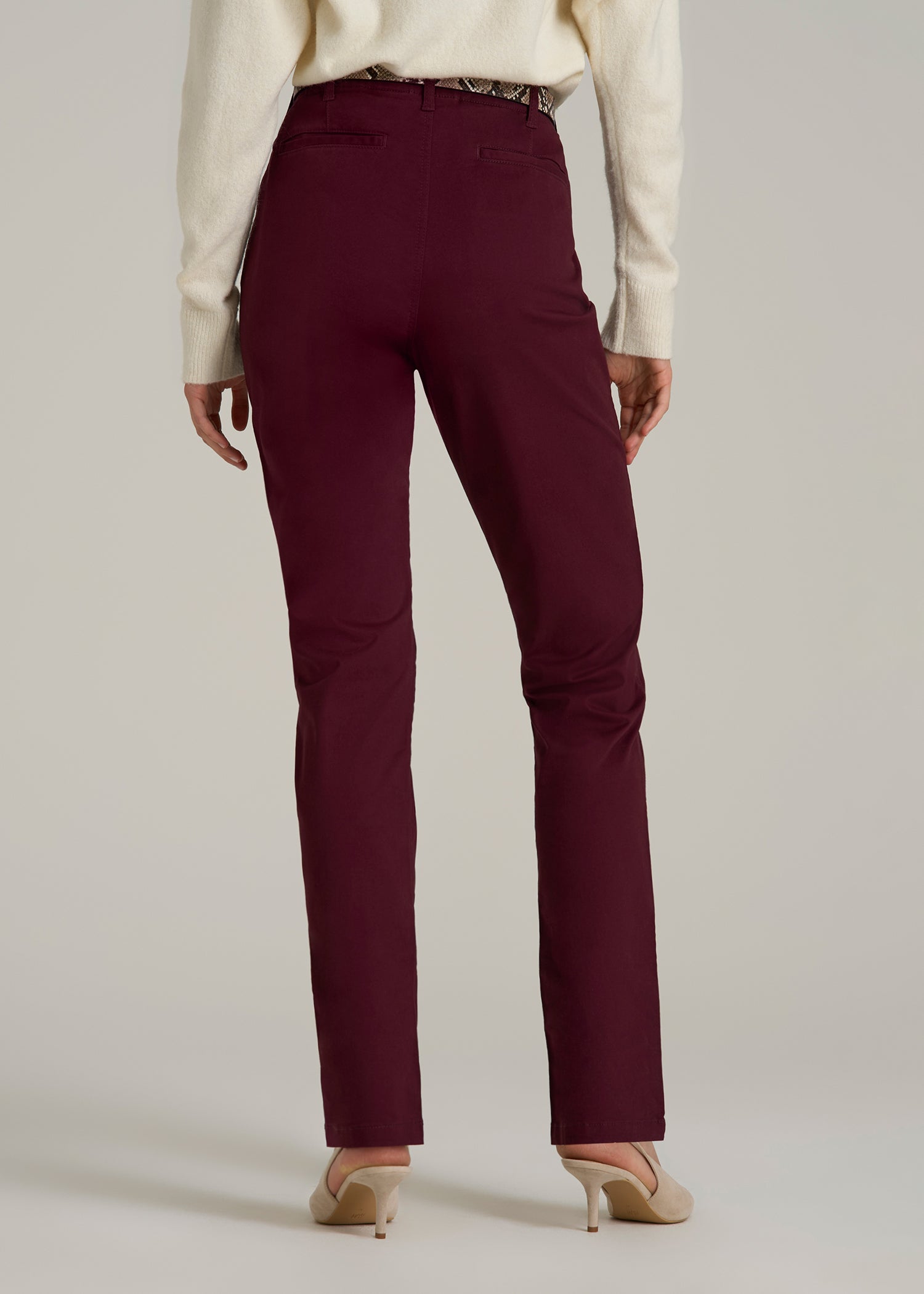 High Rise Tapered Chino Pants for Tall Women in Port Royale