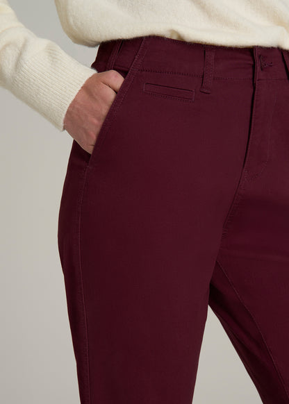High Rise Tapered Chino Pants for Tall Women in Port Royale