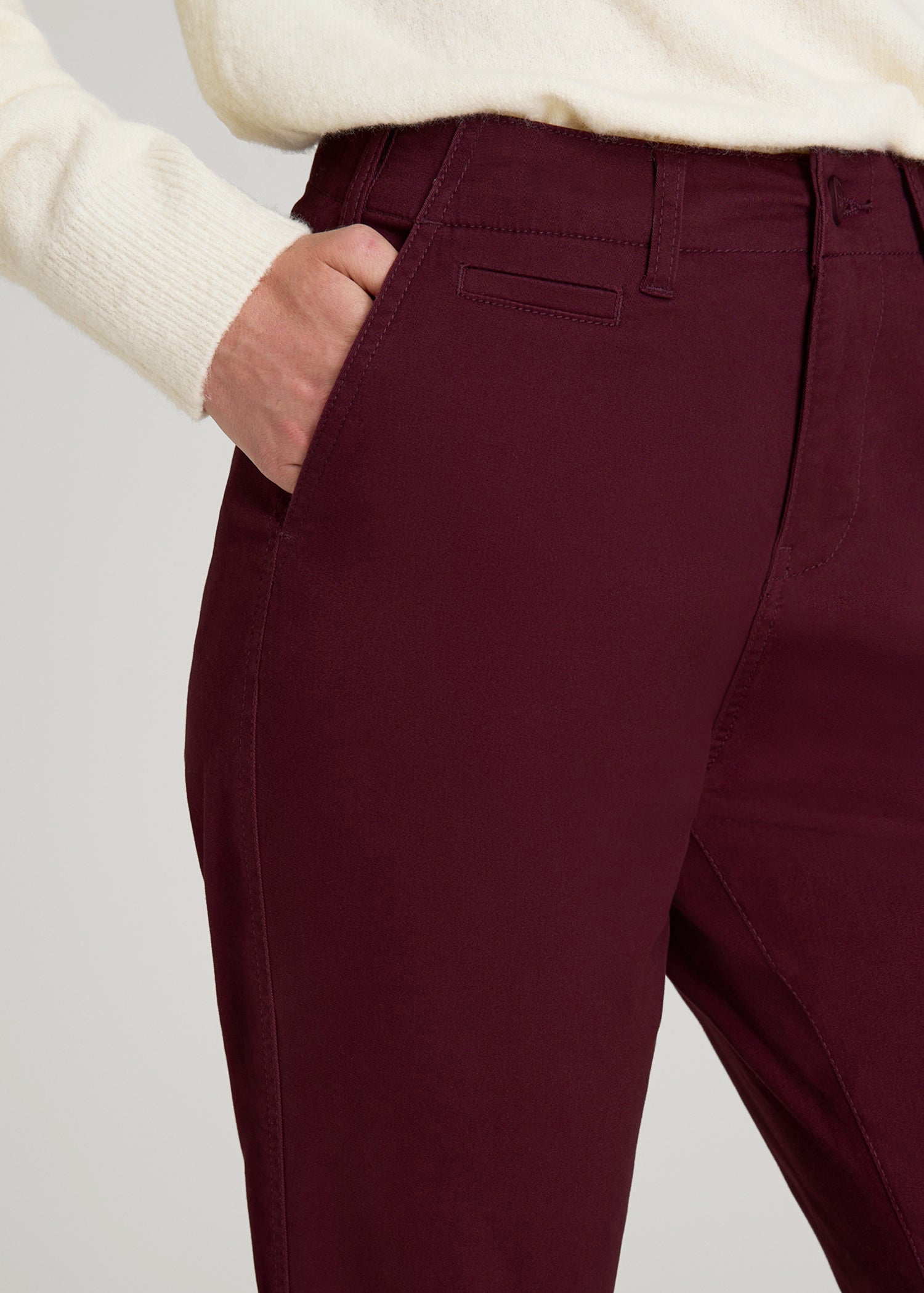 High Rise Tapered Chino Pants for Tall Women in Port Royale