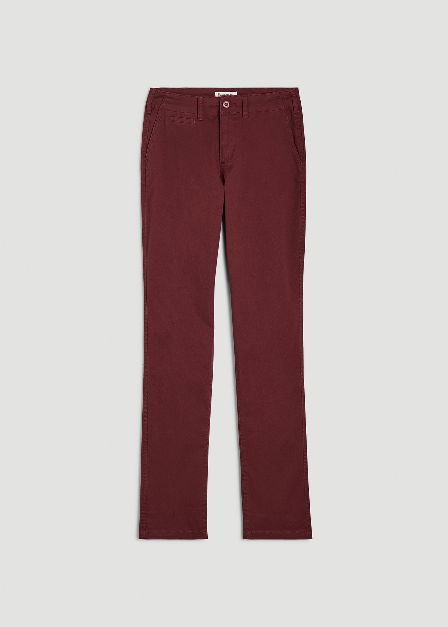 High Rise Tapered Chino Pants for Tall Women in Red Ochre