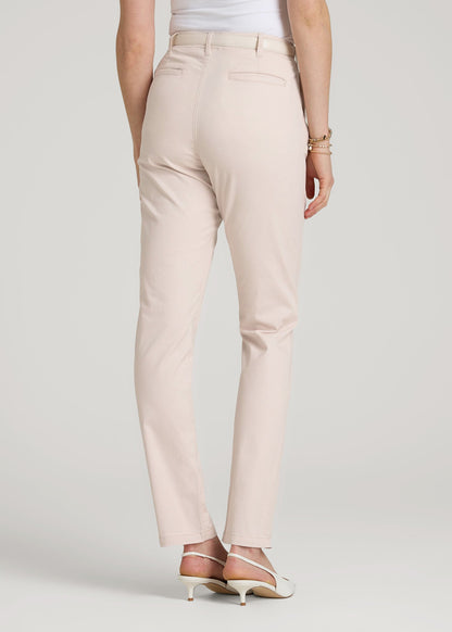 High Rise Tapered Chino Pants for Tall Women in Shell