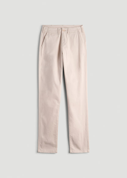 High Rise Tapered Chino Pants for Tall Women in Shell