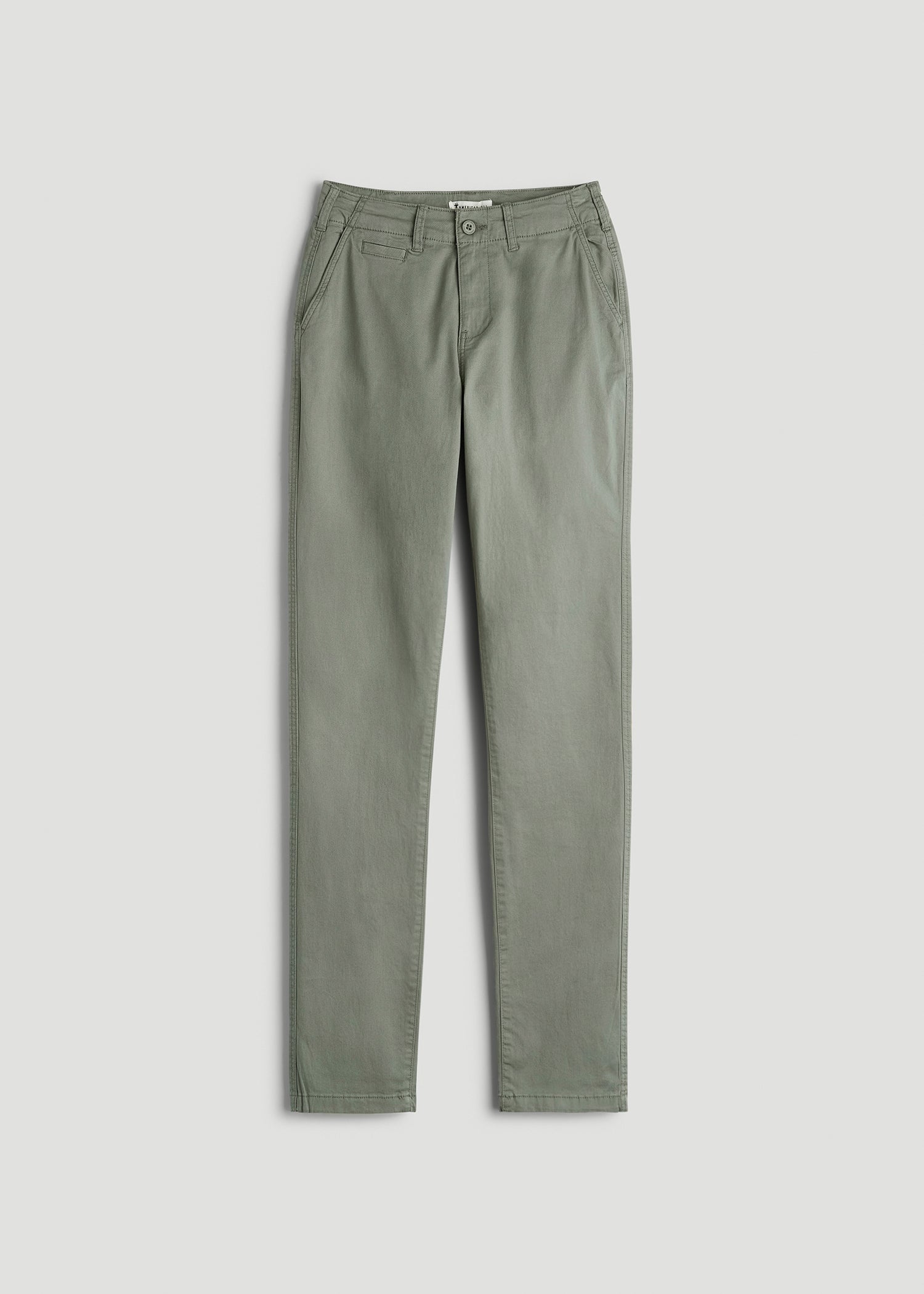 High Rise Tapered Chino Pants for Tall Women in Wreath Green