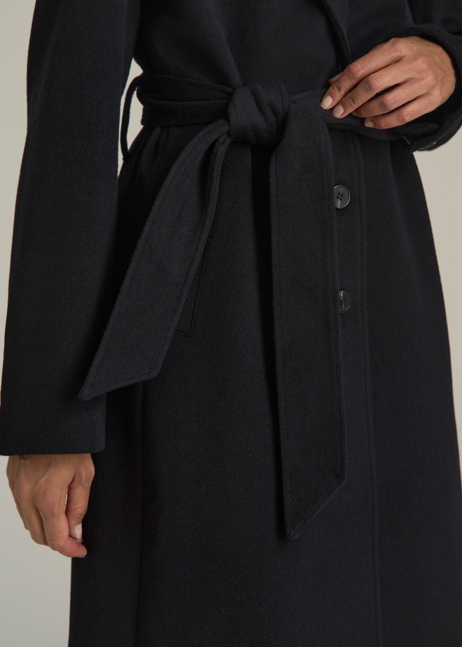 Wool Coat for Tall Women in Black