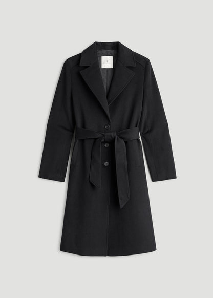 Wool Coat for Tall Women in Black