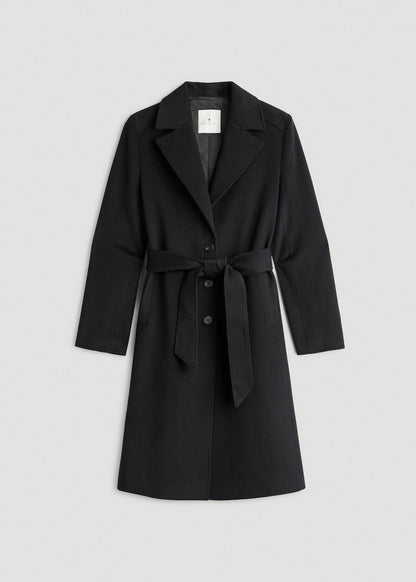 Wool Coat for Tall Women in Black