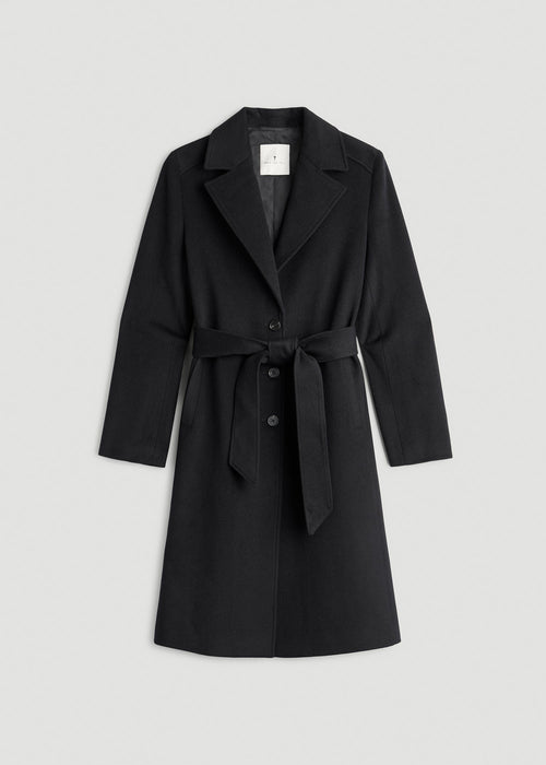 Wool Coat for Tall Women in Black